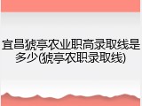 宜昌猇亭农业职高录取线是多少(猇亭农职录取线)