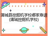 蒲城县挖掘机学校哪家靠谱(蒲城挖掘机学校)