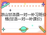 凉山甘洛县一对一补习班价格(甘洛一对一补课价)