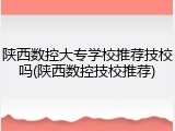 陕西数控大专学校推荐技校吗(陕西数控技校推荐)
