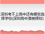 深圳考不上高中还有哪些选择学校(深圳高中落榜择校)