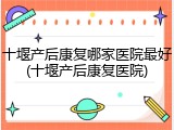 十堰产后康复哪家医院最好(十堰产后康复医院)