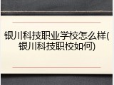 银川科技职业学校怎么样(银川科技职校如何)