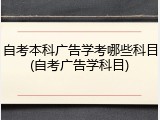 自考本科广告学考哪些科目(自考广告学科目)