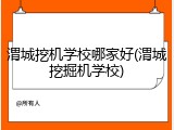 渭城挖机学校哪家好(渭城挖掘机学校)