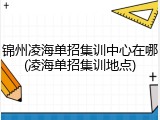 锦州凌海单招集训中心在哪(凌海单招集训地点)
