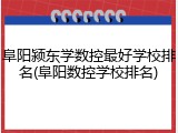 阜阳颍东学数控最好学校排名(阜阳数控学校排名)