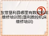 东营垦利县哪里有数控机床维修培训班(垦利数控机床维修培训)