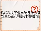 临沂科技职业学院是什么级别单位(临沂科技职院级别)