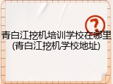 青白江挖机培训学校在哪里(青白江挖机学校地址)