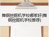 舞钢挖掘机学校哪家好(舞钢挖掘机学校推荐)