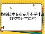 数控技术专业专升本学什么(数控专升本课程)