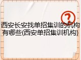 西安长安找单招集训的机构有哪些(西安单招集训机构)