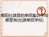 南阳社旗县的单招集训学校哪里有(社旗单招学校)