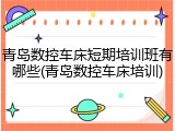 青岛数控车床短期培训班有哪些(青岛数控车床培训)
