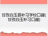 甘孜白玉县补习学校口碑(甘孜白玉补习口碑)