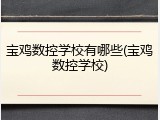 宝鸡数控学校有哪些(宝鸡数控学校)
