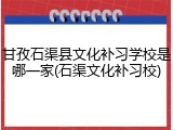 甘孜石渠县文化补习学校是哪一家(石渠文化补习校)
