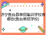 济宁鱼台县单招集训学校有哪些(鱼台单招学校)