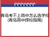 青岛考不上高中怎么选学校(青岛高中择校指南)