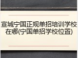 宣城宁国正规单招培训学校在哪(宁国单招学校位置)