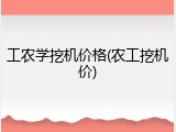 工农学挖机价格(农工挖机价)