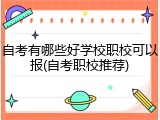 自考有哪些好学校职校可以报(自考职校推荐)