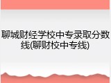 聊城财经学校中专录取分数线(聊财校中专线)