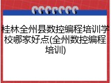 桂林全州县数控编程培训学校哪家好点(全州数控编程培训)