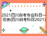 2021四川自考专业科目一览表(四川自考科目2021)