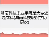 湖南科技职业学院是大专还是本科(湖南科技职院学历层次)