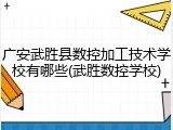 广安武胜县数控加工技术学校有哪些(武胜数控学校)