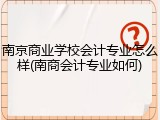 南京商业学校会计专业怎么样(南商会计专业如何)