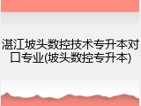 湛江坡头数控技术专升本对口专业(坡头数控专升本)