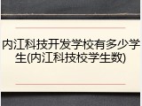 内江科技开发学校有多少学生(内江科技校学生数)
