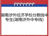湖南涉外经济学校分数线中专生(湖南涉外中专线)