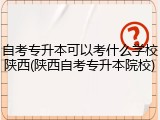 自考专升本可以考什么学校陕西(陕西自考专升本院校)