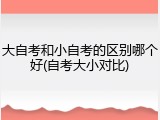 大自考和小自考的区别哪个好(自考大小对比)