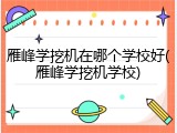 雁峰学挖机在哪个学校好(雁峰学挖机学校)