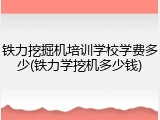 铁力挖掘机培训学校学费多少(铁力学挖机多少钱)