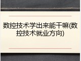 数控技术学出来能干嘛(数控技术就业方向)