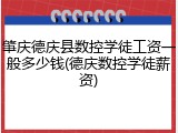 肇庆德庆县数控学徒工资一般多少钱(德庆数控学徒薪资)