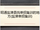 昭通盐津县找单招集训的地方(盐津单招集训)