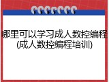 哪里可以学习成人数控编程(成人数控编程培训)