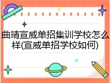曲靖宣威单招集训学校怎么样(宣威单招学校如何)