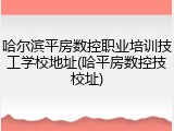 哈尔滨平房数控职业培训技工学校地址(哈平房数控技校址)