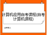 计算机应用自考课程(自考计算机课程)