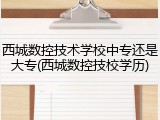 西城数控技术学校中专还是大专(西城数控技校学历)
