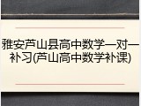 雅安芦山县高中数学一对一补习(芦山高中数学补课)