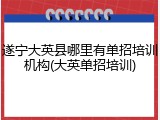 遂宁大英县哪里有单招培训机构(大英单招培训)